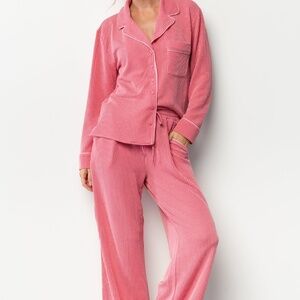 Baltic Born Eloise Ribbed Pajama Set | Pink Size L